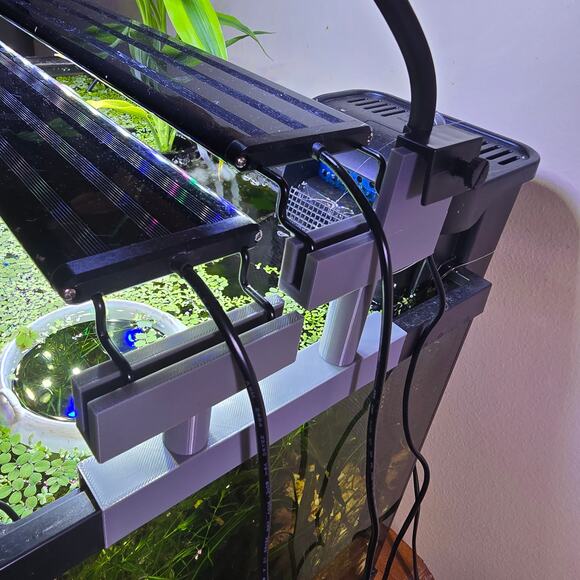 Hydroponic Aquarium Black Light Risers Staggered Extended Dual Tab 18mm Rim Base - Picture 6 of 16